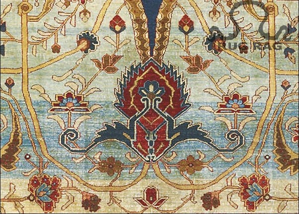 Abrash rug - color variations in the rug